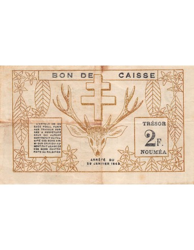 Nle Calédonie 2 francs 1943