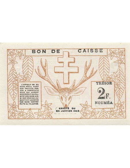 Nle Calédonie 2 francs 1943