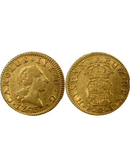 Espagne Charles III d'Espagne 1/2 escudo Or 1767 AI Madrid
