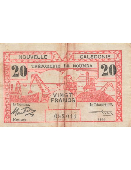 Nle Calédonie 20 francs 1943