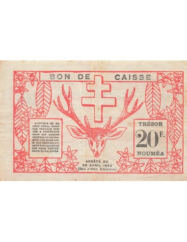 Nle Calédonie 20 francs 1943