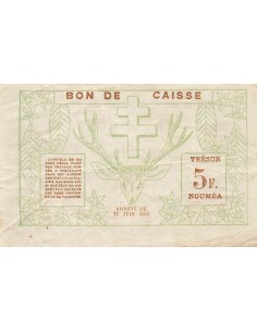 Nle Calédonie 5 francs 1943 2