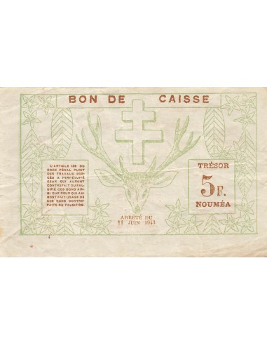 Nle Calédonie 5 francs 1943