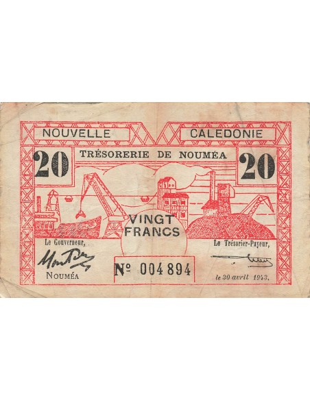 Nle Calédonie 20 francs 1943