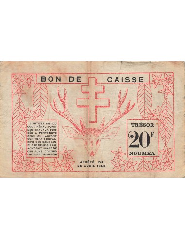 Nle Calédonie 20 francs 1943