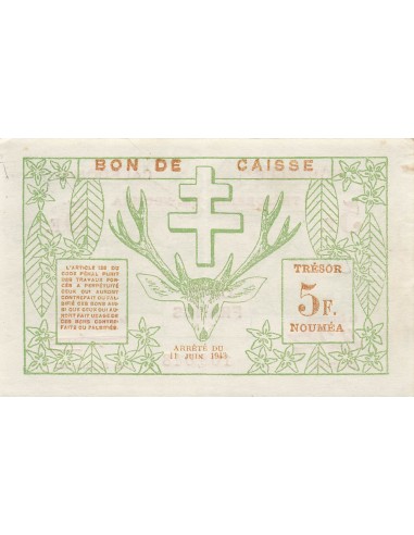 Nle Calédonie 5 francs 1943