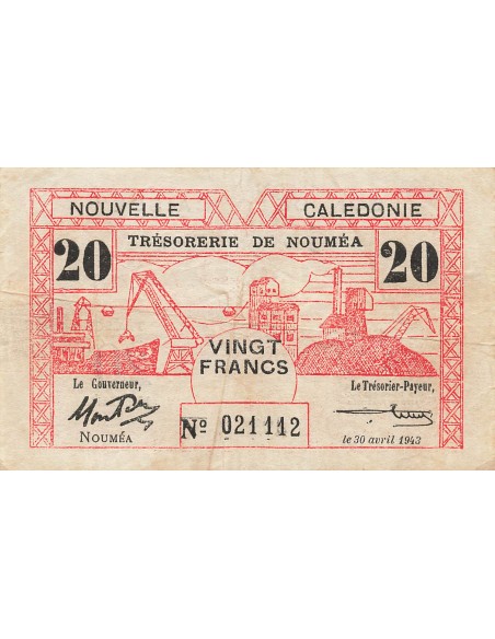 Nle Calédonie 20 francs 1943
