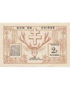 Nle Calédonie 2 francs 1943 2