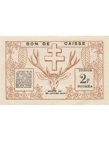 Nle Calédonie 2 francs 1943
