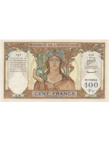 Nle Calédonie 100 francs 1953