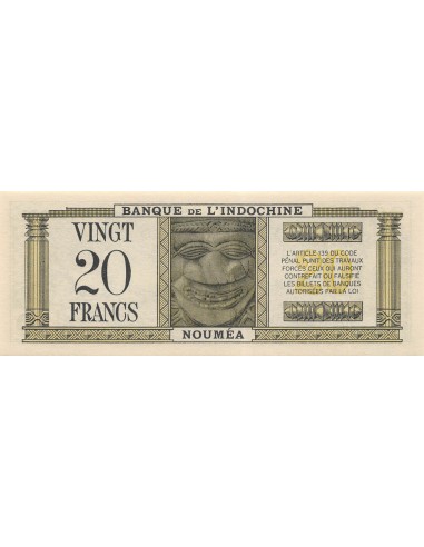 Nle Calédonie 20 francs 1944