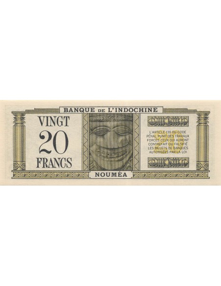 Nle Calédonie 20 francs 1944
