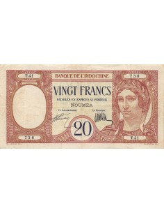 Nle Calédonie 20 francs 1929