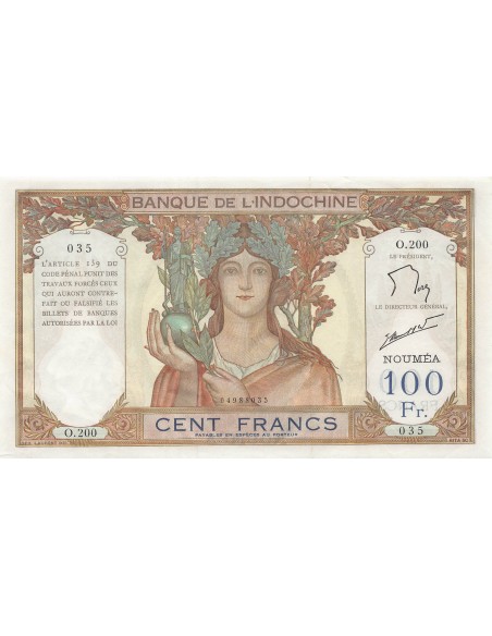 Nle Calédonie 100 francs 1963