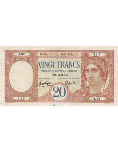 Nle Calédonie 20 francs 1929