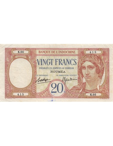 Nle Calédonie 20 francs 1929