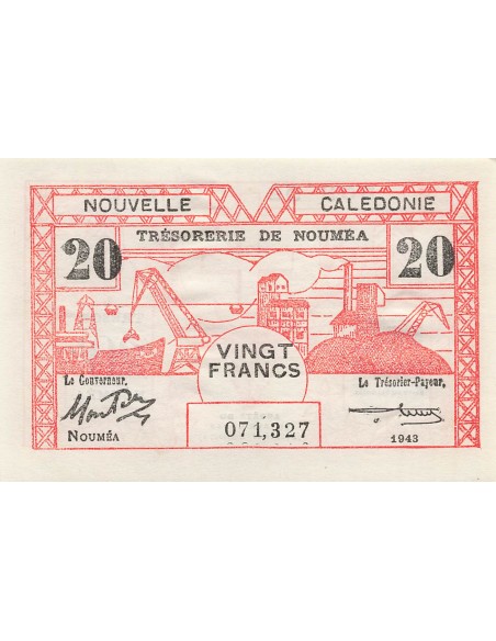 Nle Calédonie 20 francs 1943