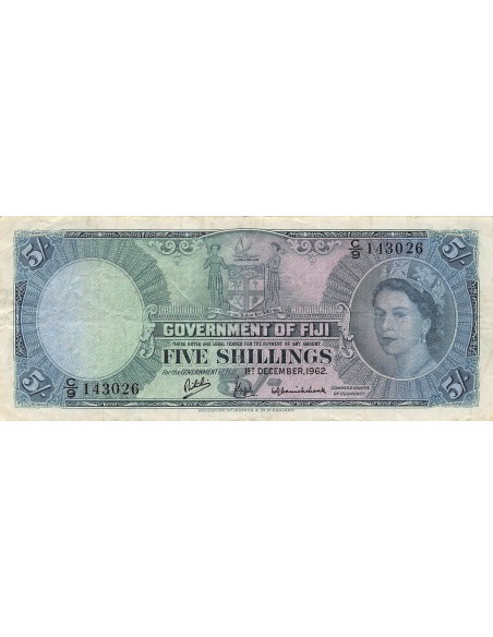 Fidji 5 shillings 1962