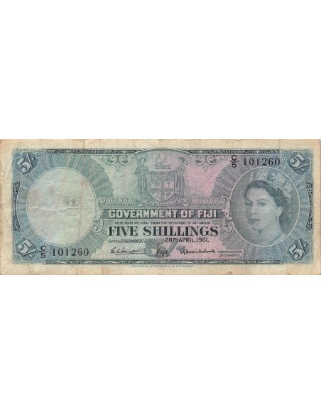 Fidji 5 shillings 1961