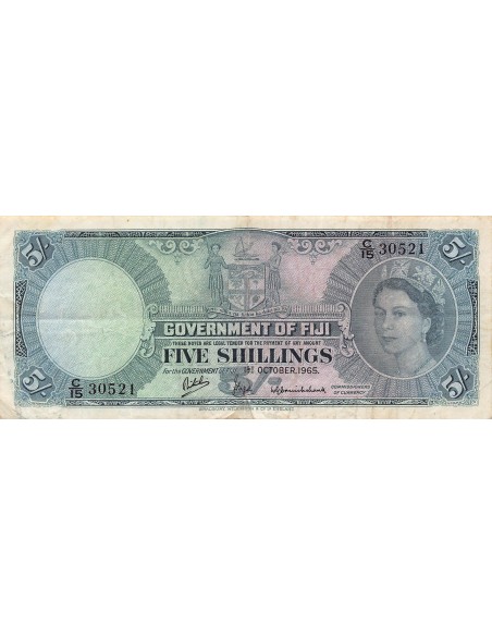 Fidji 5 shillings 1965