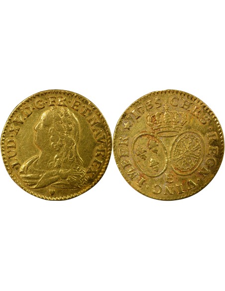 Louis XV au Buste Habillé 1 louis d'or Or 1735 E Tours