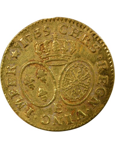 Louis XV au Buste Habillé 1 louis d'or Or 1735 E Tours