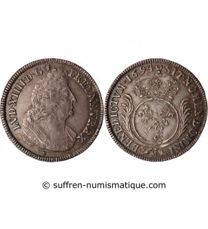 LOUIS XIV - ECU AUX PALMES 1694 M TOULOUSE