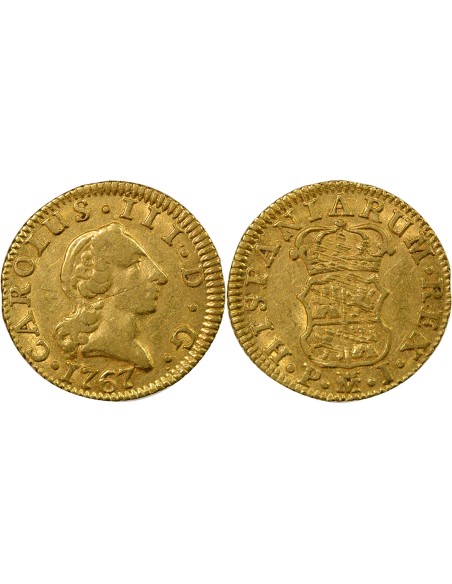 Espagne Charles III d'Espagne 1/2 escudo Or 1767 AI Madrid