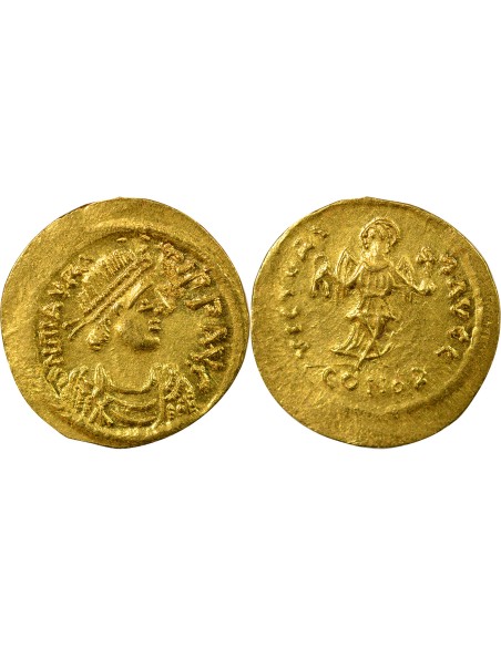 Empire Byzantin Maurice Tibère 1 semissis Or 583-602 Constantinople