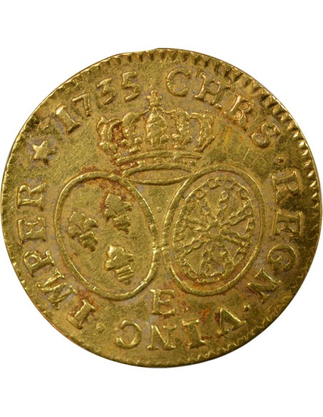 Louis XV au Buste Habillé 1 louis d'or Or 1735 E Tours