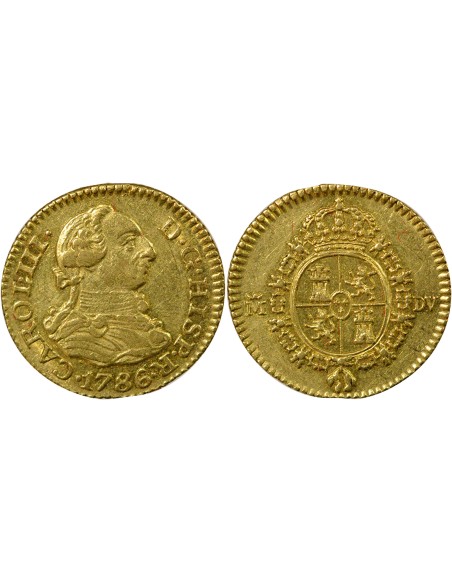 Espagne Charles III d'Espagne 3e Type 1/2 escudo Or 1786 AI Madrid