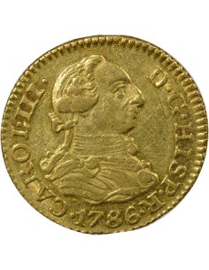 Espagne Charles III d'Espagne 3e Type 1/2 escudo Or 1786 AI Madrid 2