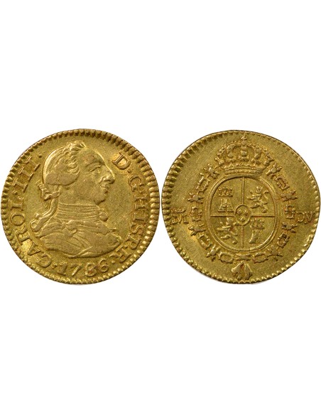 Espagne Charles III d'Espagne 3e Type 1/2 escudo Or 1786 AI Madrid
