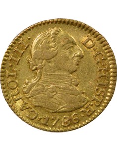 Espagne Charles III d'Espagne 3e Type 1/2 escudo Or 1786 AI Madrid 2