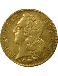 Louis XV au Bandeau 1 double louis d'or Or 1757 Pau (Vache) 2