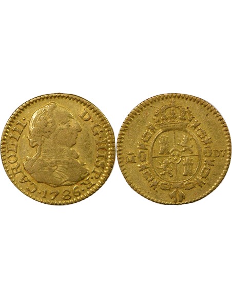 Espagne Charles III d'Espagne 3e Type 1/2 escudo Or 1786 AI Madrid
