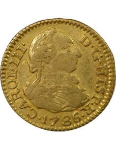 Espagne Charles III d'Espagne 3e Type 1/2 escudo Or 1786 AI Madrid 2
