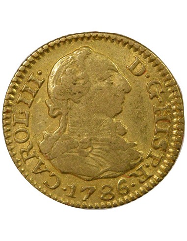 Espagne Charles III d'Espagne 3e Type 1/2 escudo Or 1786 AI Madrid