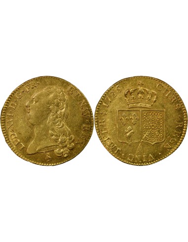 Louis XVI Tête nue 1 double louis d'or Or 1786 A - Paris