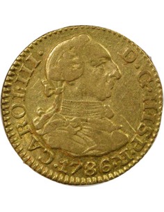 Espagne Charles III d'Espagne 3e Type 1/2 escudo Or 1786 AI Madrid 2