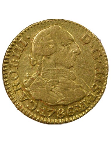 Espagne Charles III d'Espagne 3e Type 1/2 escudo Or 1786 AI Madrid