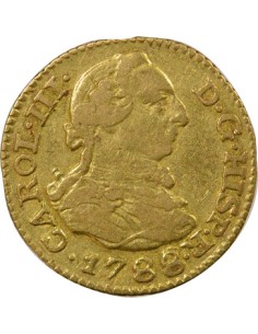 Espagne Charles III d'Espagne 3e Type 1/2 escudo Or 1788 AI Madrid 2