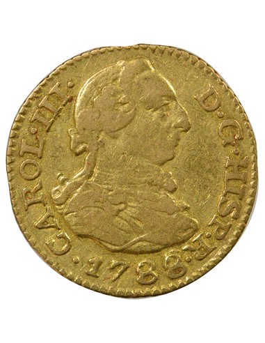 Espagne Charles III d'Espagne 3e Type 1/2 escudo Or 1788 AI Madrid
