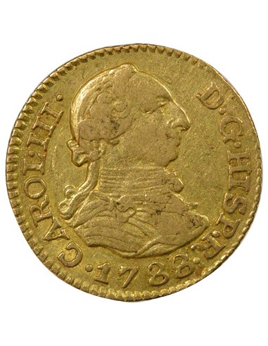 Espagne Charles III d'Espagne 3e Type 1/2 escudo Or 1788 AI Madrid