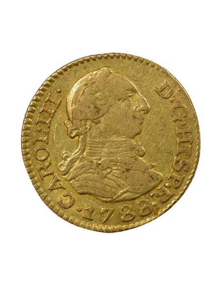Espagne Charles III d'Espagne 3e Type 1/2 escudo Or 1788 AI Madrid