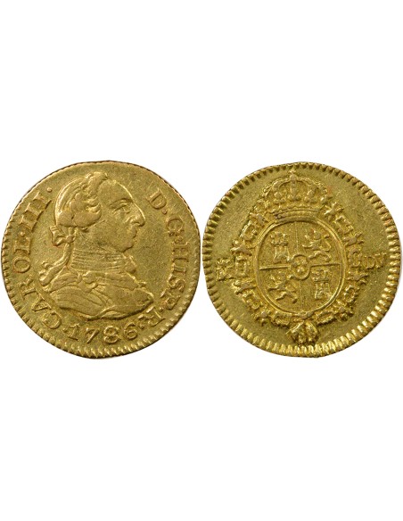 Espagne Charles III d'Espagne 3e Type 1/2 escudo Or 1786 AI Madrid