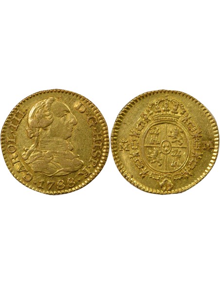 Espagne Charles III d'Espagne 3e Type 1/2 escudo Or 1788 AI Madrid