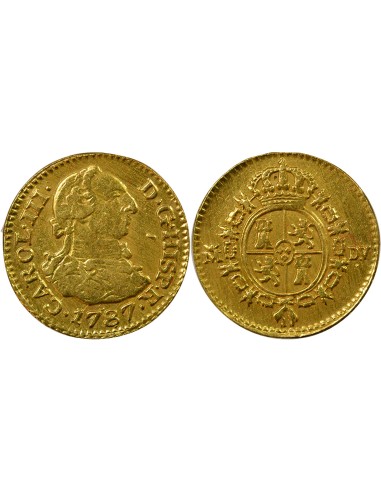 Espagne Charles III d'Espagne 3e Type 1/2 escudo Or 1787 AI Madrid