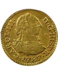 Espagne Charles III d'Espagne 3e Type 1/2 escudo Or 1787 AI Madrid 2