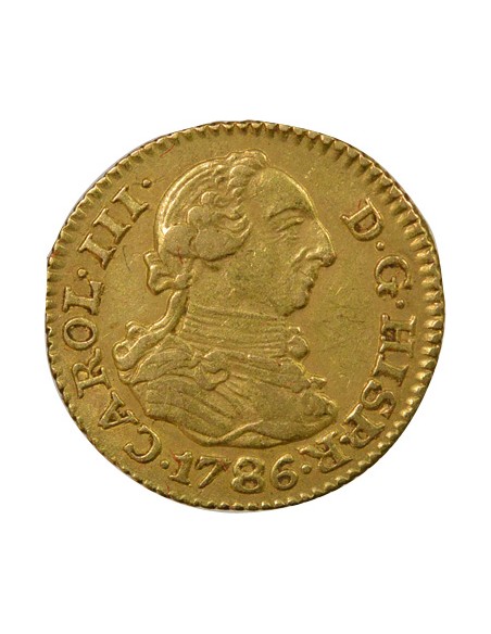 Espagne Charles III d'Espagne 3e Type 1/2 escudo Or 1786 AI Madrid